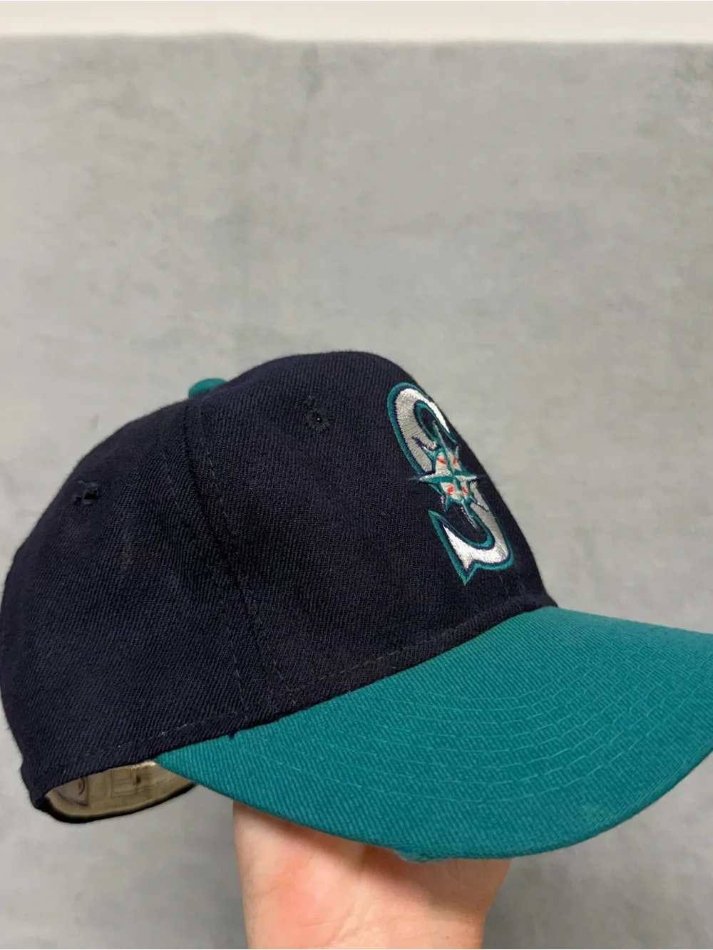 VTG 90s Seattle Mariners Sports Specialties Plain Logo Hat Wool Blend 6 7/8